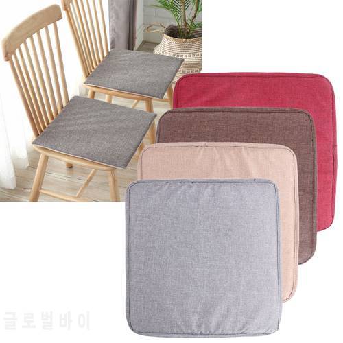 Square Cushion Lace up Solid Color Dining Chair Pads Home Fashion Fabric Thickened Seat Mats For Outdoor Bistros Stool Patio