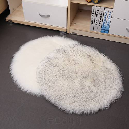 Solid Color Warm Wool Round Cushion Stool Pad Thickening Dining Chair Anti-Slip Seat Mat Chair Mat Pad Living Room Decoration