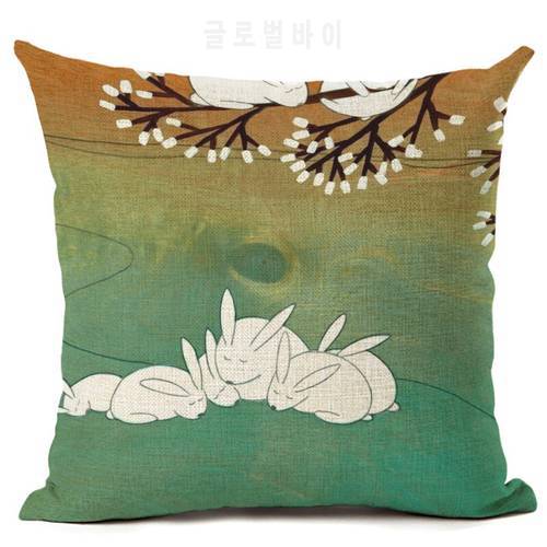 Cute rabbit theme cartoon rabbit pillow case car cushion cover quilt cover sofa decoration