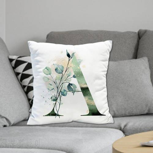 Lightweight Delicate Simple Plant Letter Cushion Pillow Cover Washable Cushion Case Exquisite for Home