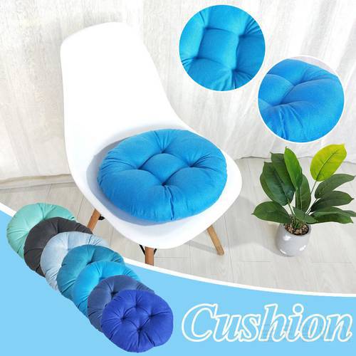 Soft Fluffy Comfort Round Cotton linen Style Seat Back Cushion Round Yoga Chair Cushion 40*40cm Office Home Car Seat Cushion 1PC
