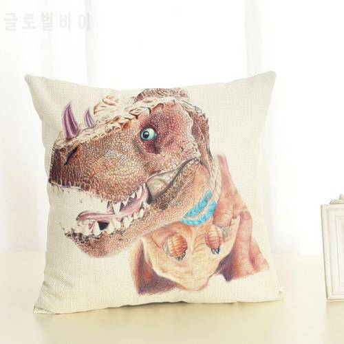 Cartoon Dinosaur Jurassic Tyrannosaurus Rex Pillow Case Pillow Case Cushion Cover Car Sofa Back Cushion Cover