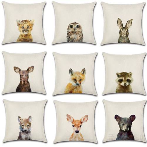 Cartoon animal cute owl fox hug pillowcase pillowcase cushion cover car sofa back cushion cover