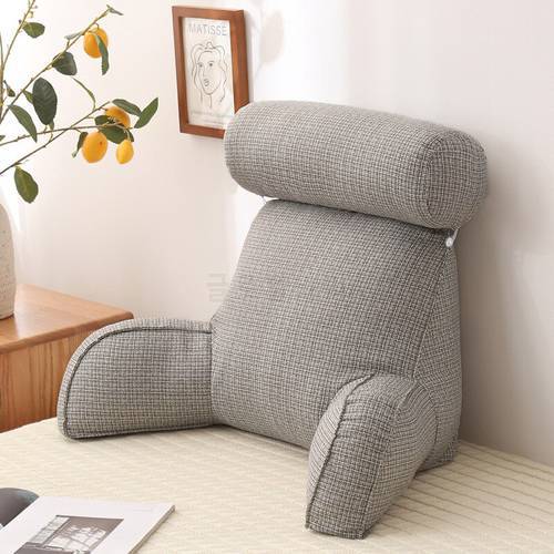 Adult Reading Pillow Ultra-Comfy Removable Linen Cover Detachable Neck Roll Unmatched Support Bed Rest Sitting cushion