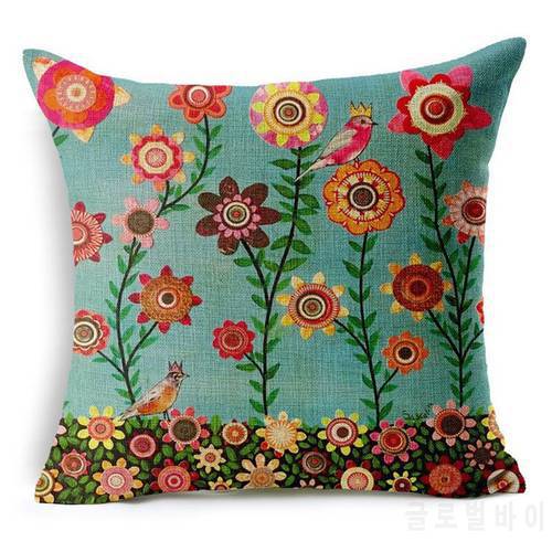 45x45cm Cushion colorful Trees Printed home sofa pillow Bed Home Decorative Pillow square plain Fundas Para Almofadas