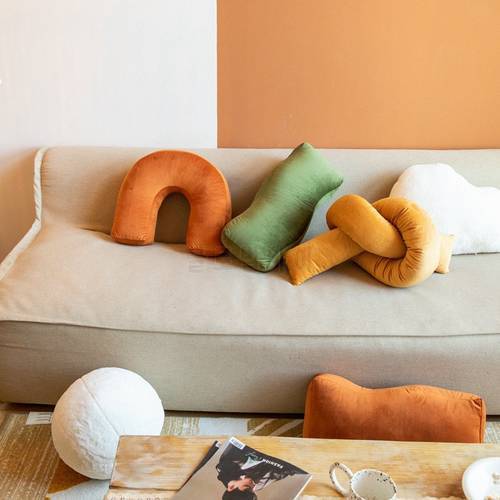 CuteLife Nordic Plush Irregular Sofa Cushion Room Home Decoration Lumbar Travel Car Pillow Backrst Desk Chair Chair Bed Cushion