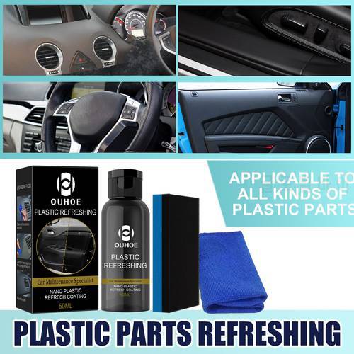 Plastics Refreshing Coating Car Plastics Planting Refurbished Agents Automotive Interior Cleaning Agent With Sponge And Non-dust