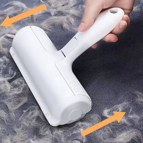 New Pet Hair Remover Roller 2-Way Removing Dog Cat Lint Sticking Roller For Furniture Bed Sofa Carpet Clothes Self-cleaning Lint