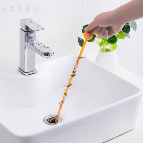 1PCS Kitchen Sink Cleaning Hook Sewer Dredging Spring Pipe Removal Sink Cleaning Accesorios With 47.5CM Hair Dredging Supplies
