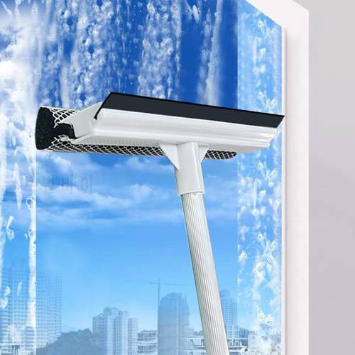Window Cleaning Brush Glass Wiper for Bathroom Mirror Telescopic Rod Window Cleaner Squeegee Wiper Scraper Home Cleaning Tools