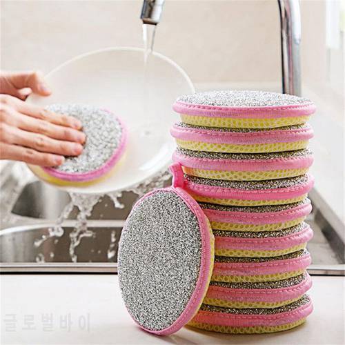 5Pcs Double Side Dishwashing Sponge Dish Washing Brush Pan Pot Dish Wash Sponges Household Cleaning Kitchen Tools