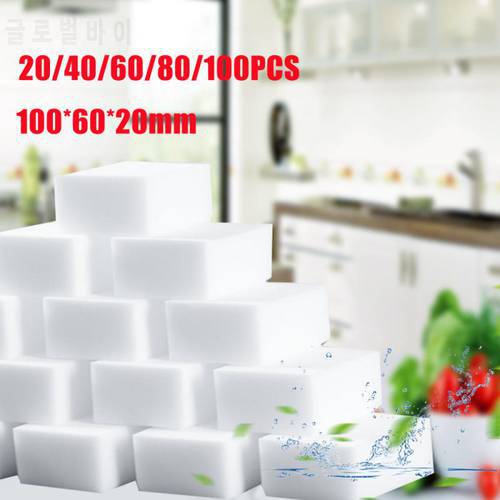 20-100pcs Melamine Cleaning Sponge White Magic Sponge Eraser Cleaner Kitchen Bathroom Office Cleaning Tools 100*60*20mm