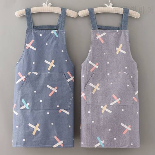 New Cotton Apron Female Breathable Kitchen Cooking Household Thin Fashion Adult Japanese Oil-proof Work Work