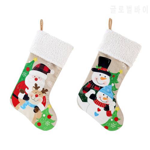 Christmas Santa/Snowman Stocking Pendant Candy Gift Packaging Bags Supplies D08D
