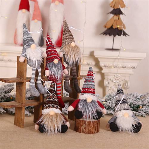 Santa Claus Snowman Elf Christmas Ornaments Faceless Doll 2023 New Year Gift Merry Christmas Ornaments 2022 Navidad Noel Decor
