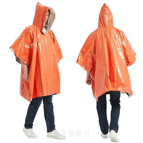 Waterproof Emergency Raincoat Poncho Disposable Rainwear Thermal Insulation Blankets Double-sided Survival Camping Equipment