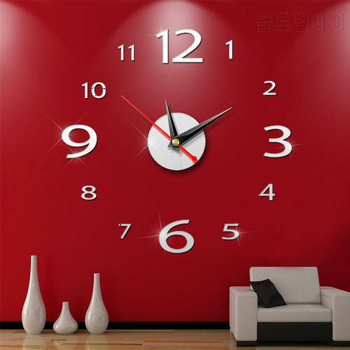New Clock Watch Wall Clocks Horloge 3d Diy Acrylic Mirror Stickers Home Decoration Living Room Quartz Needle
