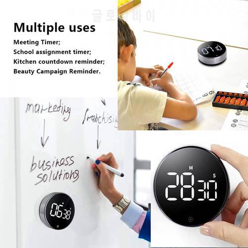 Magnetic Digital Timer For Kitchen Cooking Shower Study Stopwatch LED Counter Alarm Remind Manual Electronic Countdown
