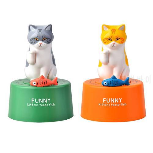 Cat Shaped Countdown Timer Kitchen Classical Mechanical Wind-up Timer Study Sport Portable Count Tools Kitchen Stopwatch