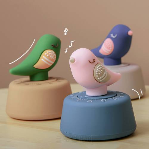 Cartoon Bird Animal Shape 60 Minute Timer Easy Operated Cute Countdown Clock Cooking Baking Helper Kitchen Tools Home Decoration