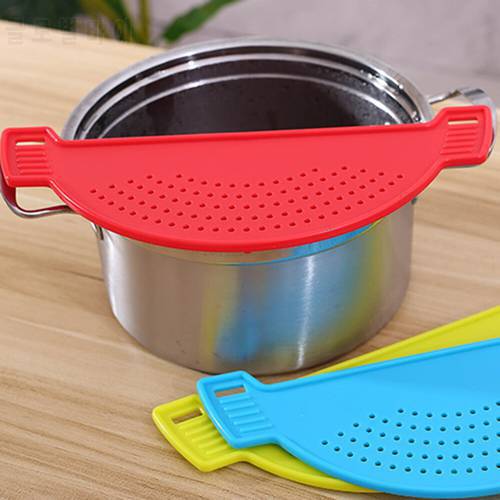 Water Filter Baffle Silicone Pot Pan Bowl Funnel Strainer Food Oil Drainer Sieve Washing Pot Mesh Cover Cooking Kitchen Tools