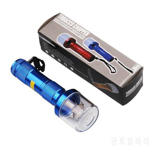 Aluminium Grinder Portable Electric Torch Shape Herb Crusher Indoor Outdoor Travelling Mill Grinding Tool Black