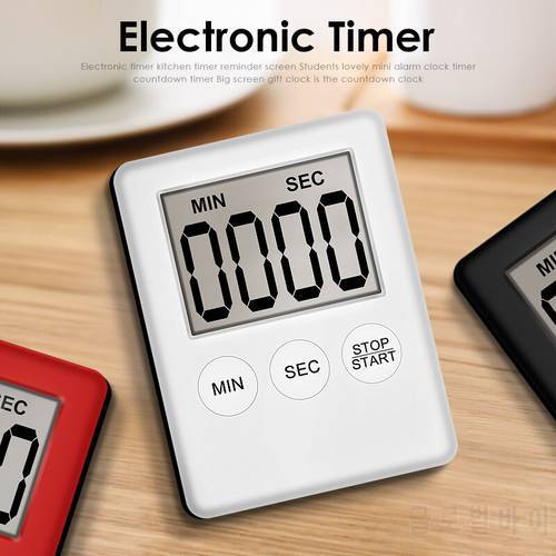 Kitchen Cooking Timers LCD Digital Screen Kitchen Timer Square Cooking Timer Count Up Countdown Alarm Clock For Cooking