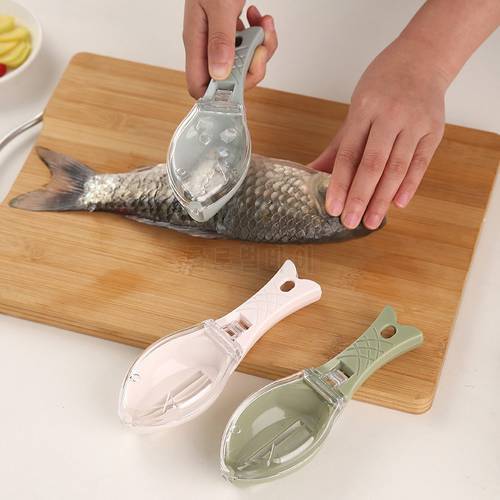 Home Not Hurting Hands Manual Fish Scale Planer Portable With Cover Plastic Peeling Brush Kitchen Accessories Cooking Tools New