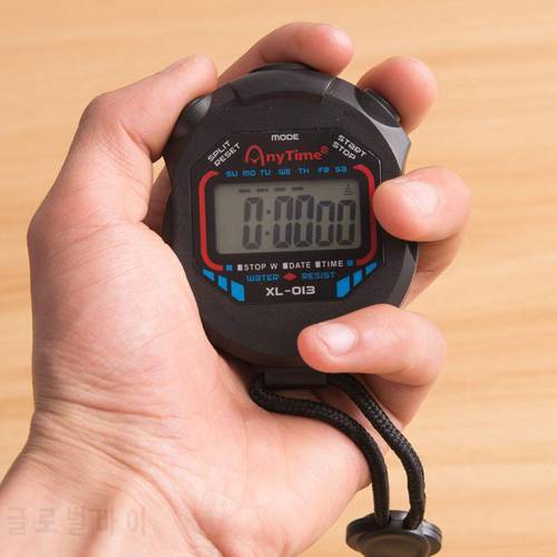 Kitchen Timers Classic Digital Professional Handheld LCD Chronograph Alarm Sports Stopwatch Timer Stop Watch With String