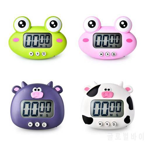Cute Cartoon Animal Countdown Timer Frog/Cow Digital Cooking Timer with Magnetic Invisible Stand for Cooking Bake Timer Dropship