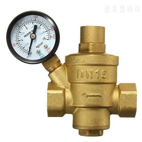 PN 1.6 Adjustable Water Pressure Regulator Reducer Brass DN20 NPT 3/4