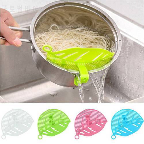 Leaf Shape Clip Type Cleaning Rice Washing Sieve Drainer Device Strainer Cooking Tools Debris Filter Kitchen Gadget Utility