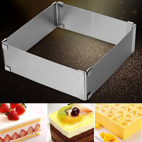 Adjustable Mousse Ring 3d Square Cake Mold Stainless Steel Baking Mould Kitchen Dessert Accessories Cake Decorating Tool 2022 M