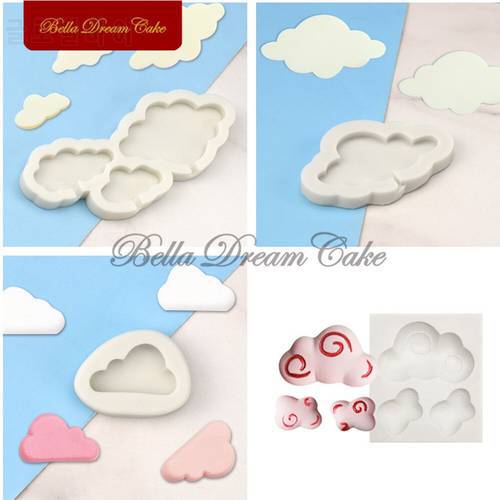 Mini Cloud Lollipop Silicone Mold Chocolate Fondant Cake Topper Moulds DIY Clay Mould Cake Decorating Tools Baking Accessories