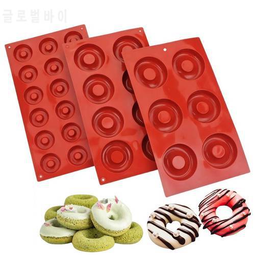 3D DIY Donuts Silicone Mold Non-Stick Chocolate Cake Confectionery Cookie Desserts Pastry Baking Making Mould Kitchen Tools