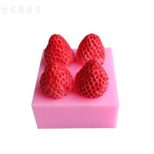 Aouke Strawberry Silicone Mold DIY Cake Baking Decoration Chocolate Mold Kitchen Baking Tools Fruit Strawberry Silicone Mold