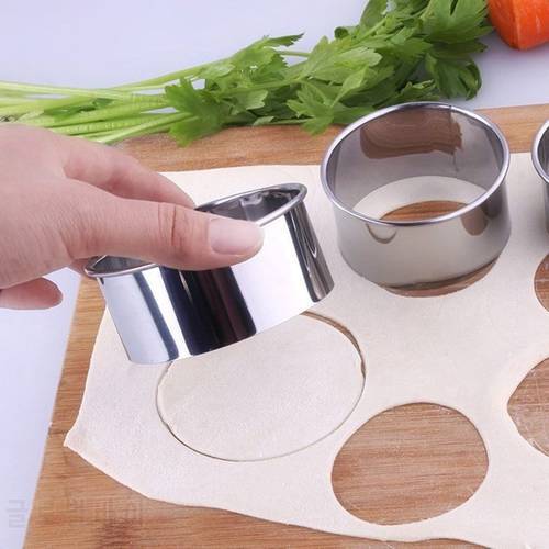 5pcs/set Cookie Cutter Mold Stainless Steel Circle Round Shape Biscuit Cake Mould Kitchen DIY Baking Pastry Dough Cutting Tools