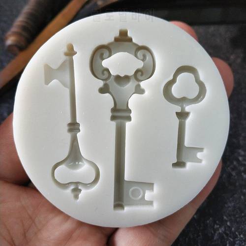 Retro Key Resin Silicone Mold Kitchen Baking Tool DIY Cake Pastry Fondant Moulds Chocolate Dessert Lace Decoration Supplies