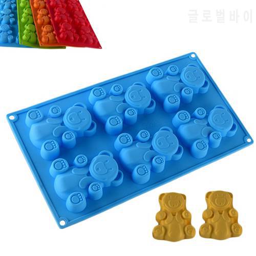 3D Cartoon Bear Cake Mold Animal Cookie Silicone Mould For Baking Chocolate Candy Kitchen Supplies Cupcake Decorating KeyChain