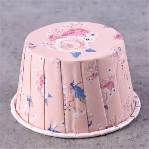 50Pcs Pink Rose Muffin Cupcake Paper Cups Cupcake Wrapper Liner Baking Cup Tray Wedding Party Caissettes Muffin Decorating Molds