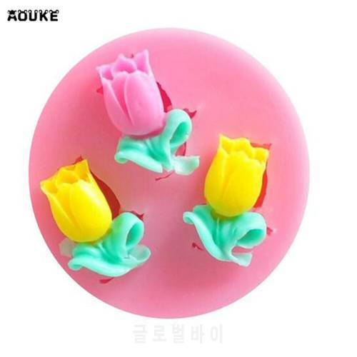 Mini Tulip Shapes Chocolate Silicone Mold Candy Fondant Cake Mould Biscuits Cookies Soap Molds Baking Cake Decoration Tools Soap