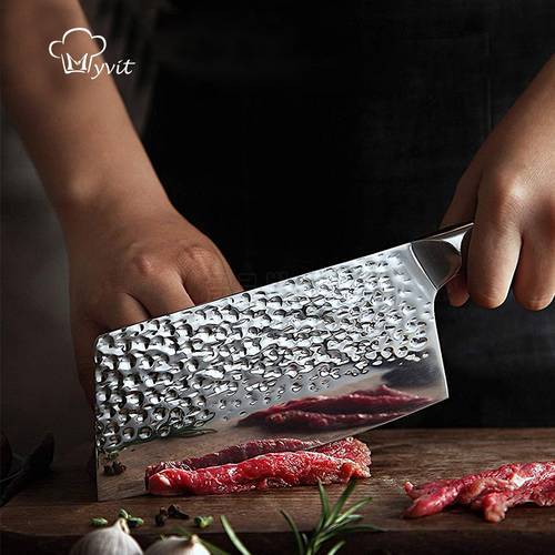 MYVIT 5CR15 Chef Knife 7 inch Chinese Kitchen Knives Meat Vegetables Slicing Knife Super Sharp Blade Stainless Steel Cleaver