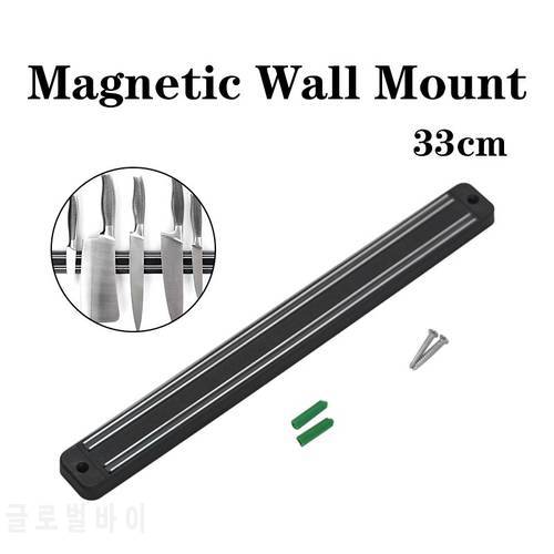 33cm Wall Mount Magnetic Knife Holder Wall Mount Black metal Knife For Placstic Block Chef Rack Kitchen Magnetic Strip Utensil