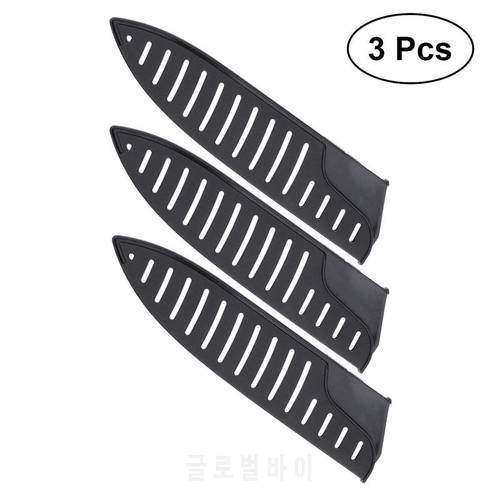 3pcs Black Plastic Kitchen Knife Blade Protector Cover For 8 Inches Knife Plastic Knife Sleeve Protective Sleeve 8 