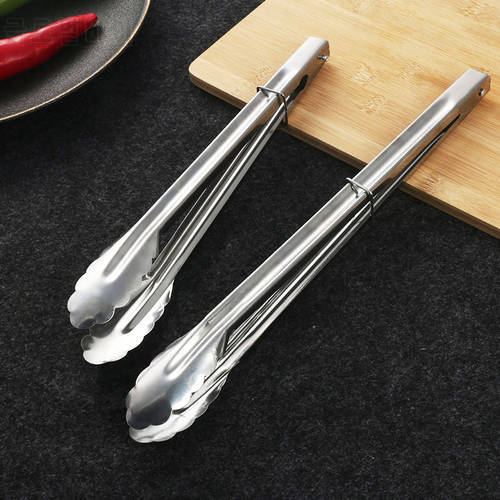 Kitchen Food Tong Stainless Steel Tool BBQ Grilling Tong Kitchen Cooking Salad Bread Serving Utensil Tongs Bead Clip Grill Tools