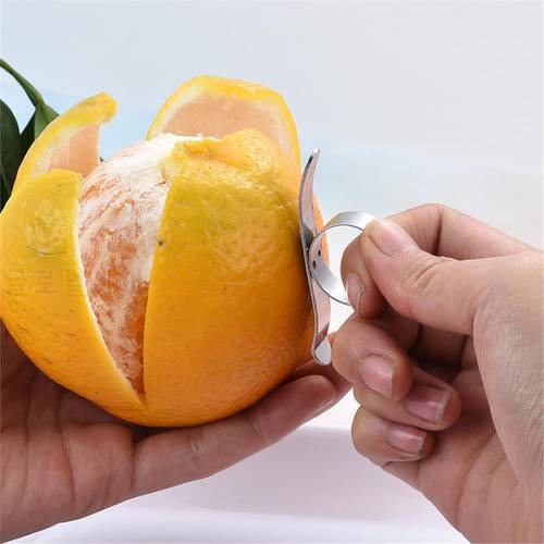 1Pcs Orange Peelers Easy Open Orange Peeler Stainless Steel Lemon Parer Finger Type Open Orange Peel Orange Device