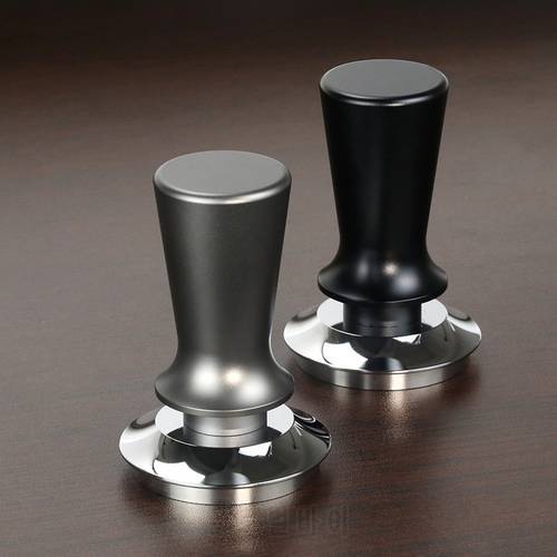 51/53/58mm Calibrated Pressure Tamper for Coffee and Espresso - 304 Stainless Steel with Spring Base Horizontal Tool for Barista
