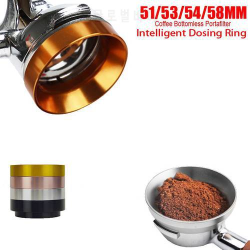 Aluminum Intelligent Dosing Ring For Bowl Coffee Powder Espresso Barista Tool For 51//53/54/58MM Profilter Coffee Tamper
