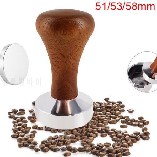 51MM 53MM 58MM Flat Tampers Base Press Barista Espresso Coffee Tamper With Silicone Mat Dosing Ring Powder Cup