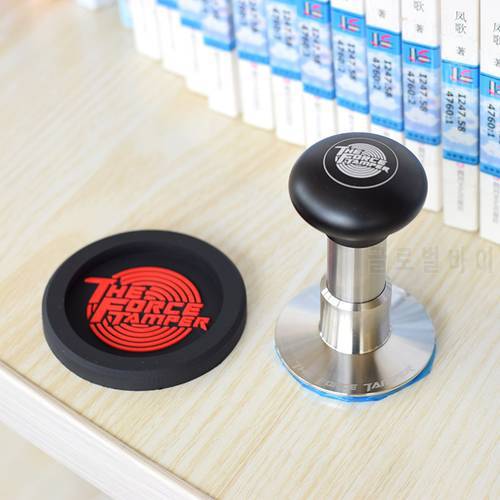 The force tamper with metal/wooden handle flat base 58.5mm Hand Press Coffee powder hammer Tools